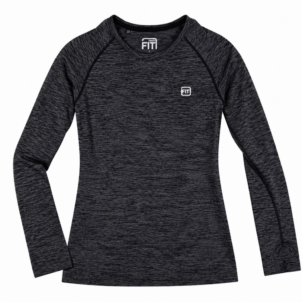 IdealFit Seamless Long Sleeve Top Shirt Gray Thumbholes Contour S VEUC